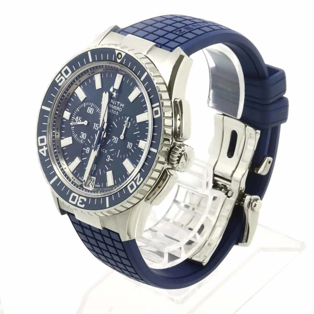 Zenith El Primero Stratos Flyback 03 2067 405 Men's Watch, Date, Blue, Automa...